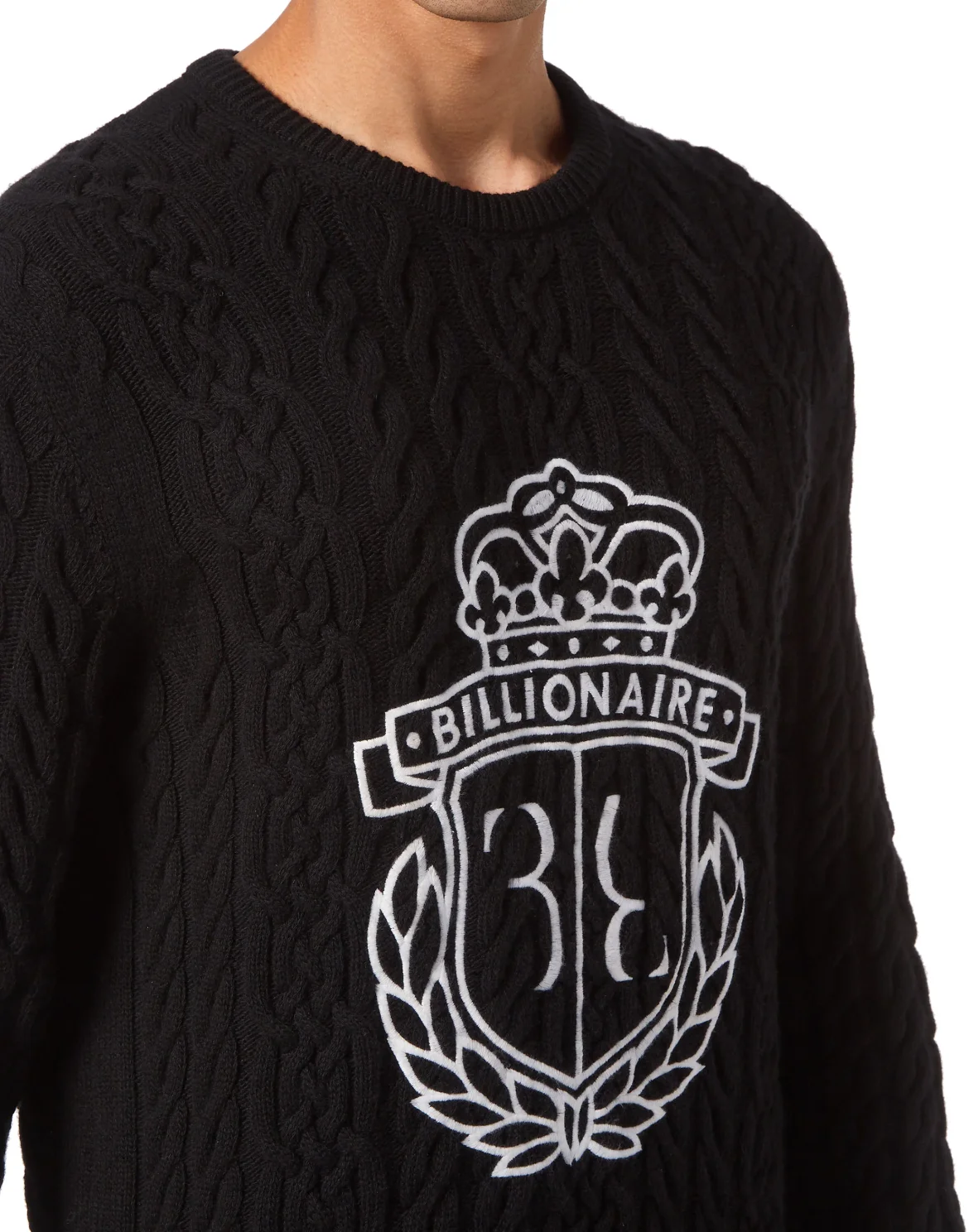 Wool Pullover Round Neck LS, цвет: Черный