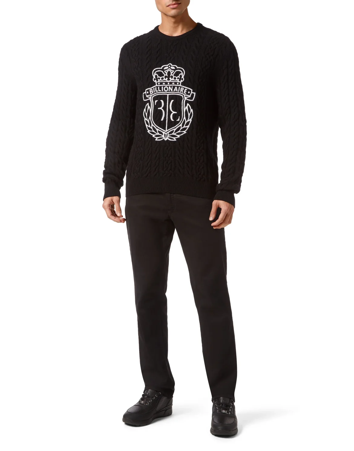 Wool Pullover Round Neck LS, цвет: Черный