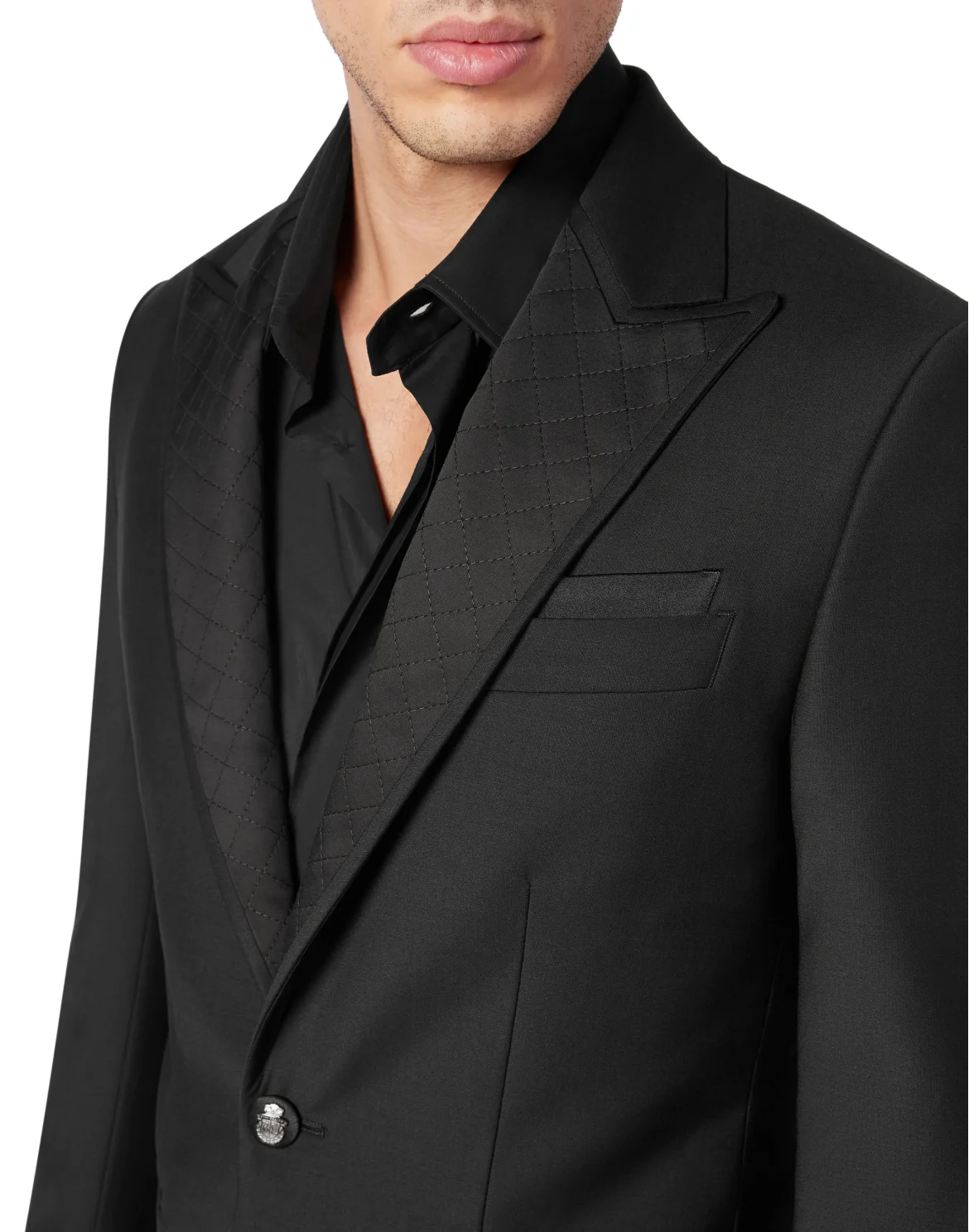 Light Wool and Satin Blazer, цвет: Черный