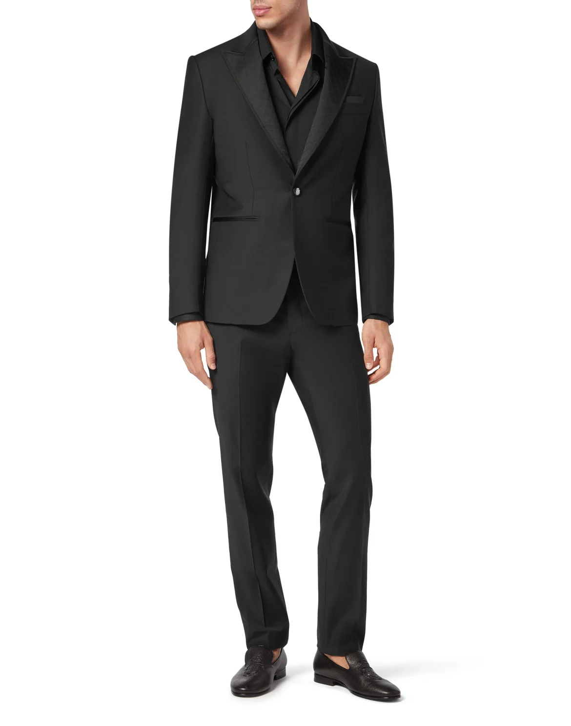 Light Wool and Satin Blazer, цвет: Черный