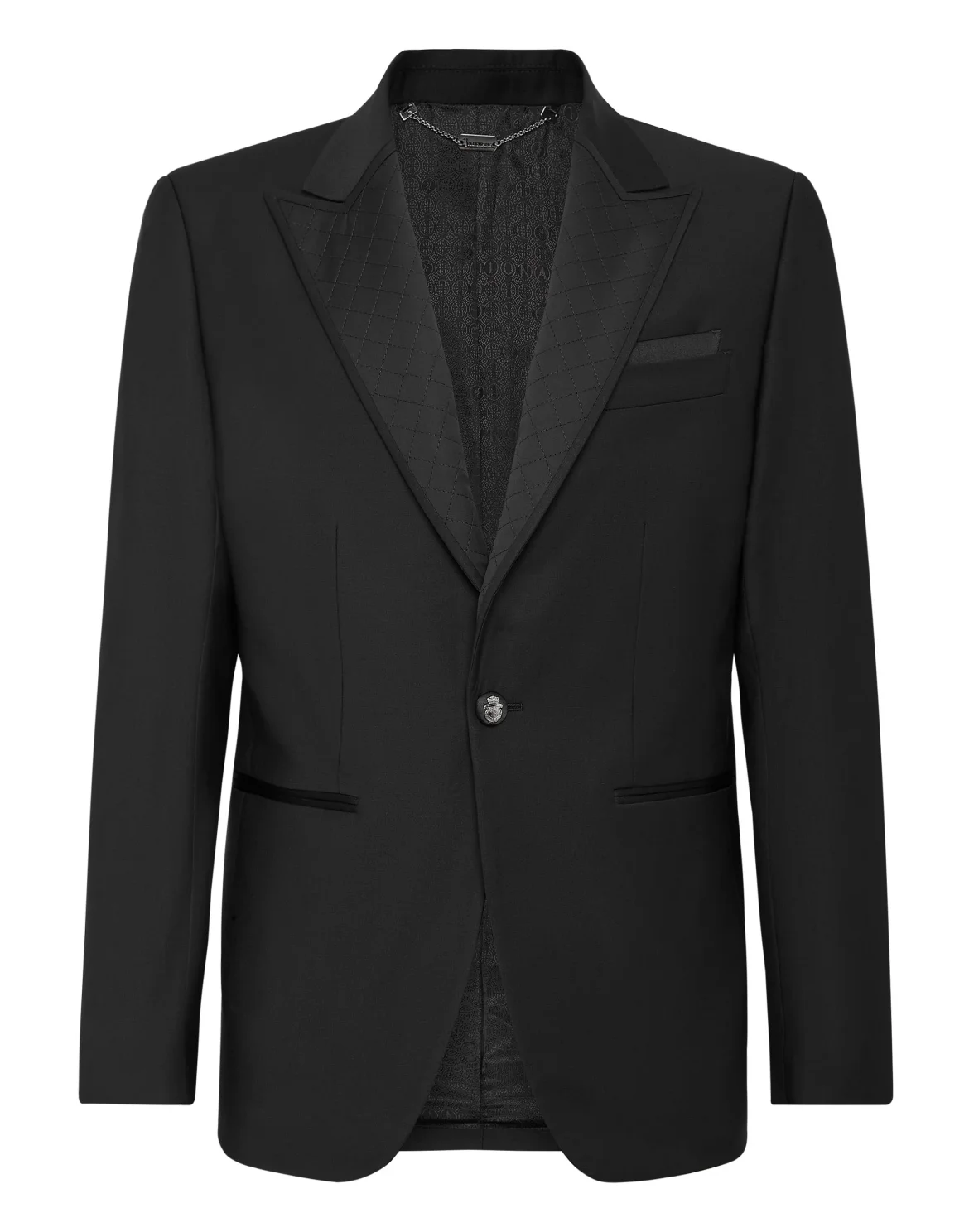 Light Wool and Satin Blazer, цвет: Черный