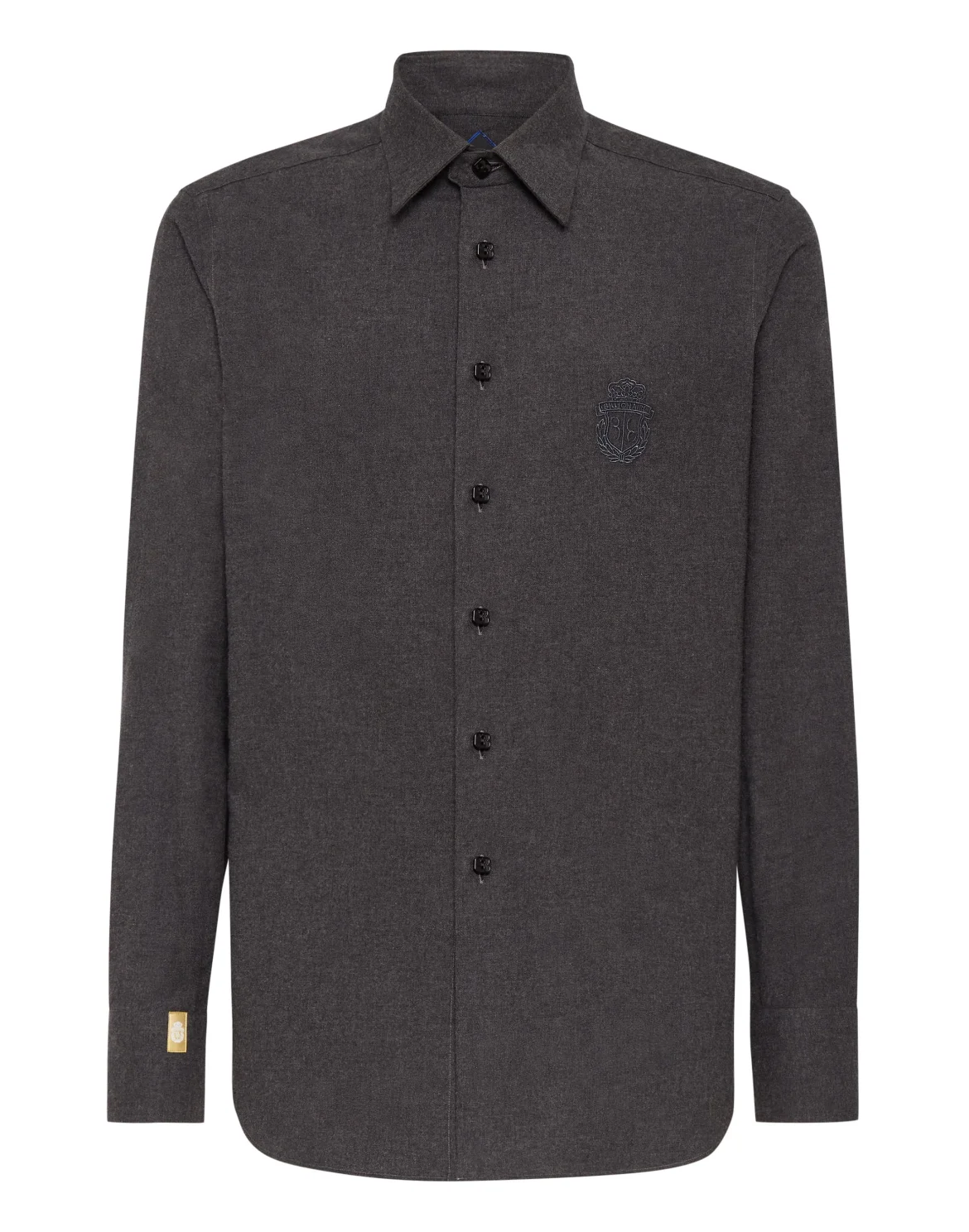 Flannel Shirt Silver Cut LS Slim Fit, цвет: Черный