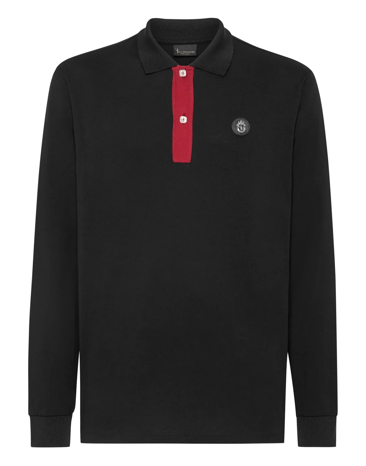 Piquet Polo shirt LS, цвет: Черный
