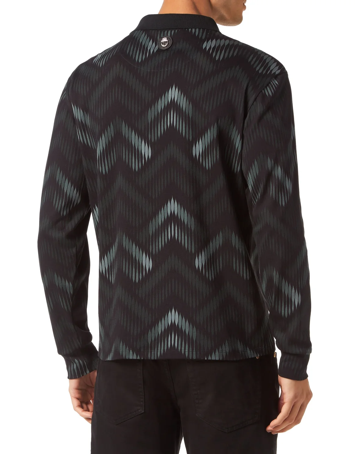 Piquet Polo Shirt LS with Zip, цвет: Черный