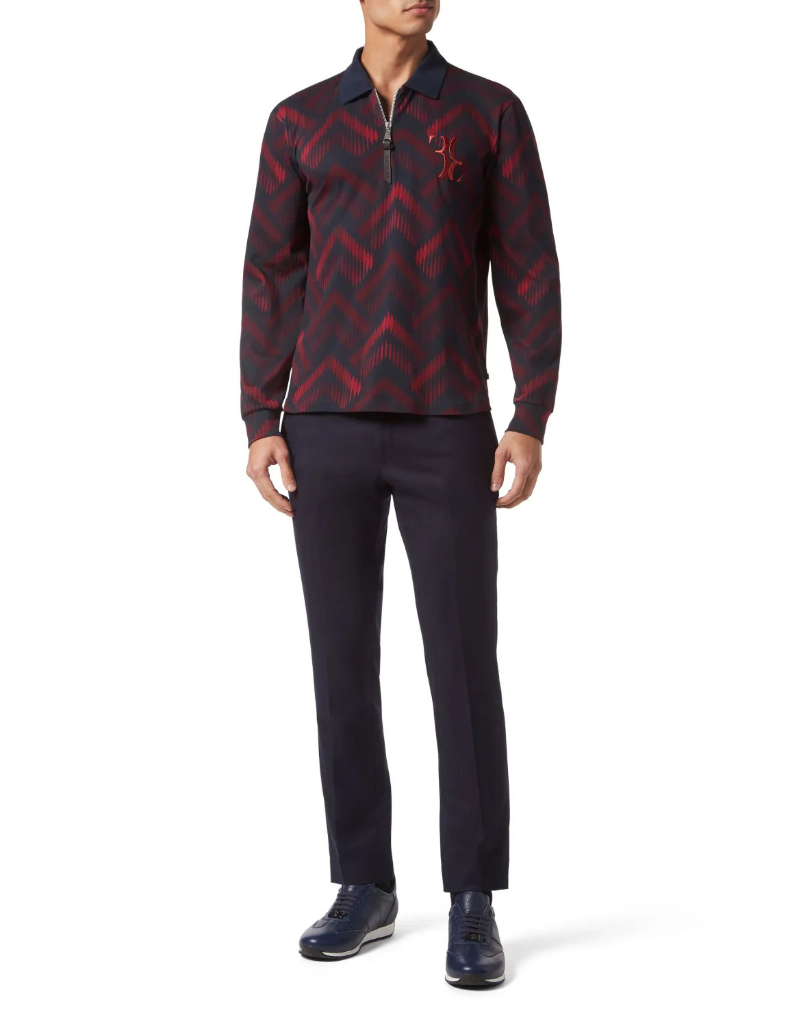 Piquet Polo Shirt LS with Zip, цвет: Синий