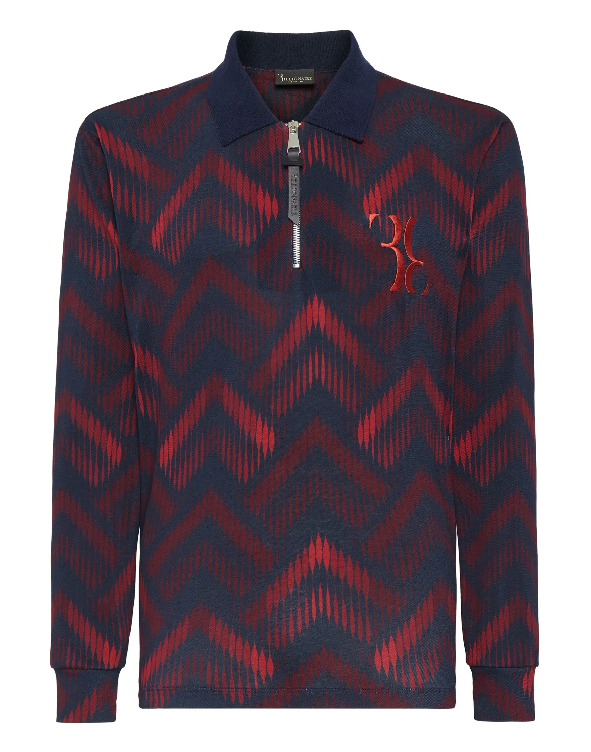 Piquet Polo Shirt LS with Zip, цвет: Синий