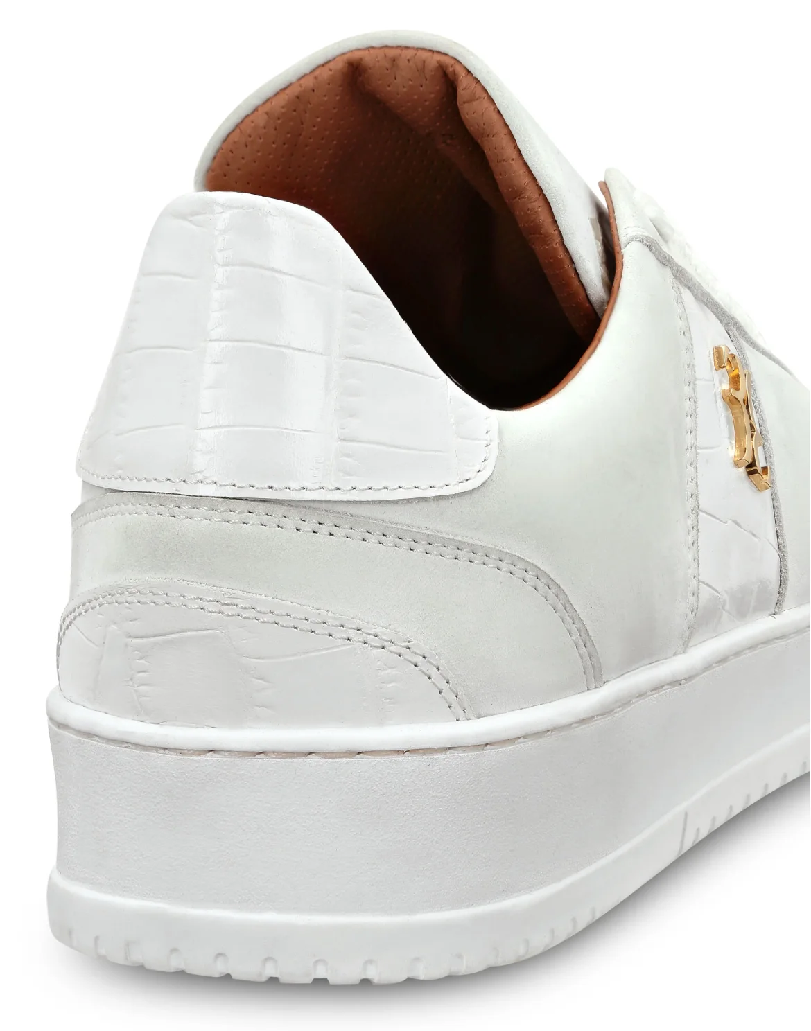 Nabuk and Leather Lo-Top Sneakers, цвет: Белый