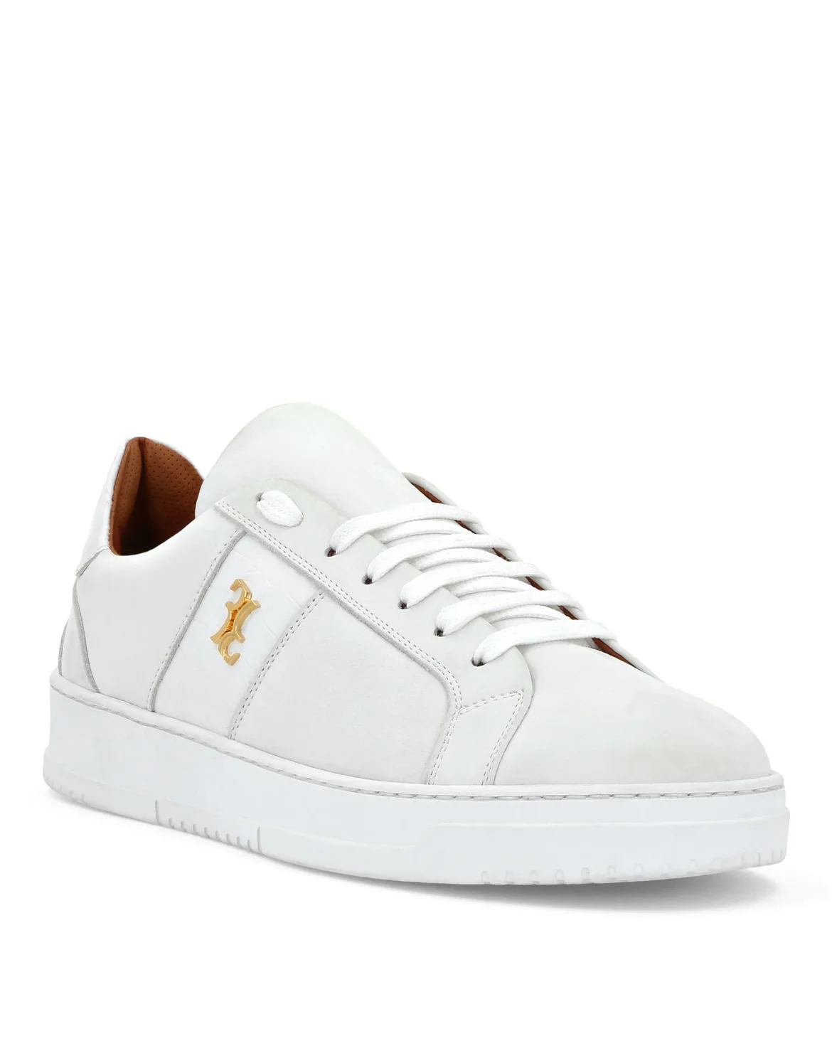 Nabuk and Leather Lo-Top Sneakers, цвет: Белый