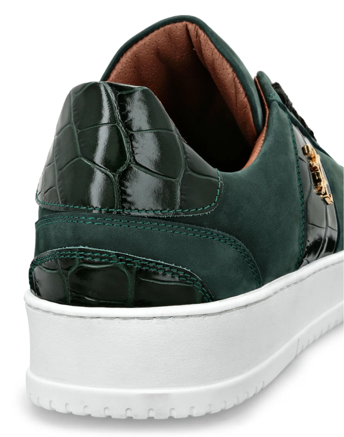 Nabuk and Leather Lo-Top Sneakers, цвет: Зеленый