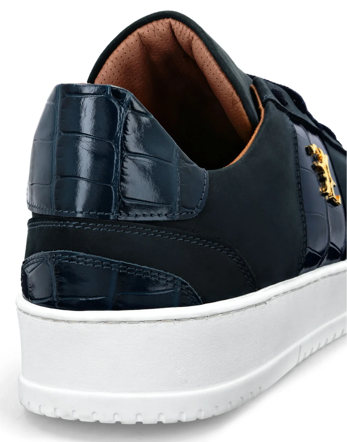 Nabuk and Leather Lo-Top Sneakers, цвет: Синий