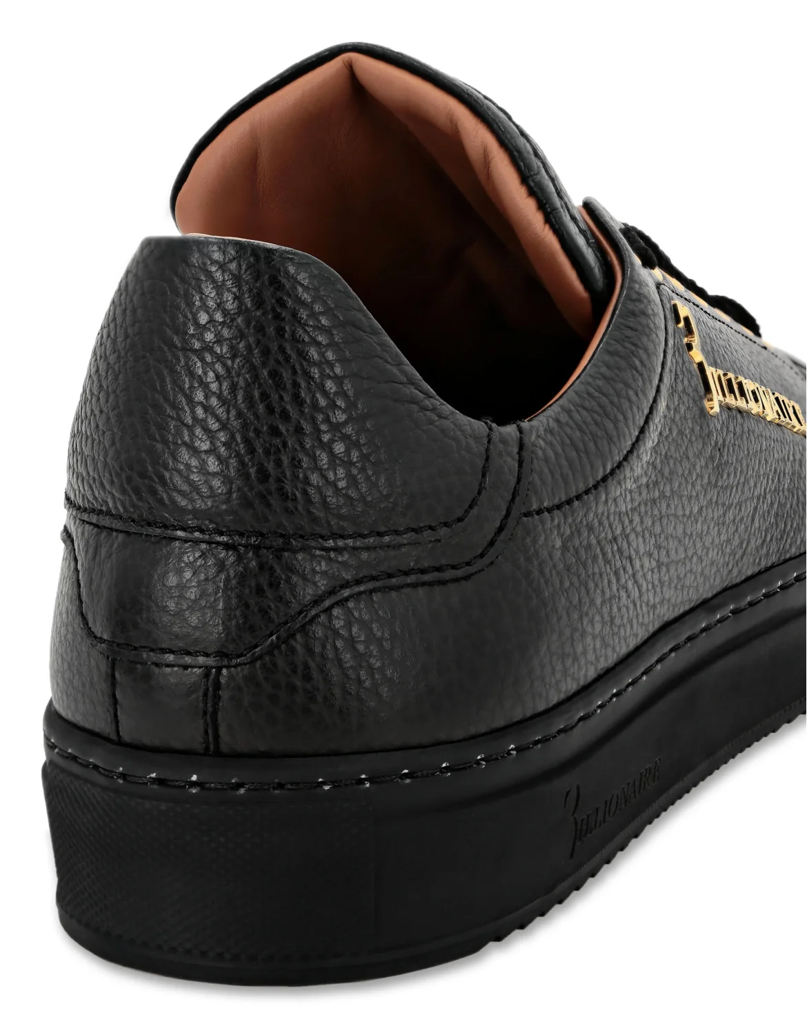 Leather Lo-Top Sneakers, цвет: Черный