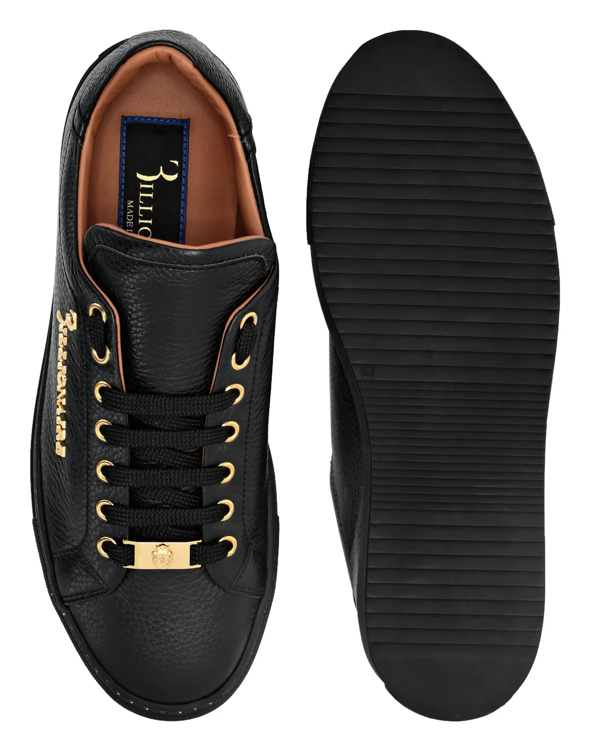 Leather Lo-Top Sneakers, цвет: Черный