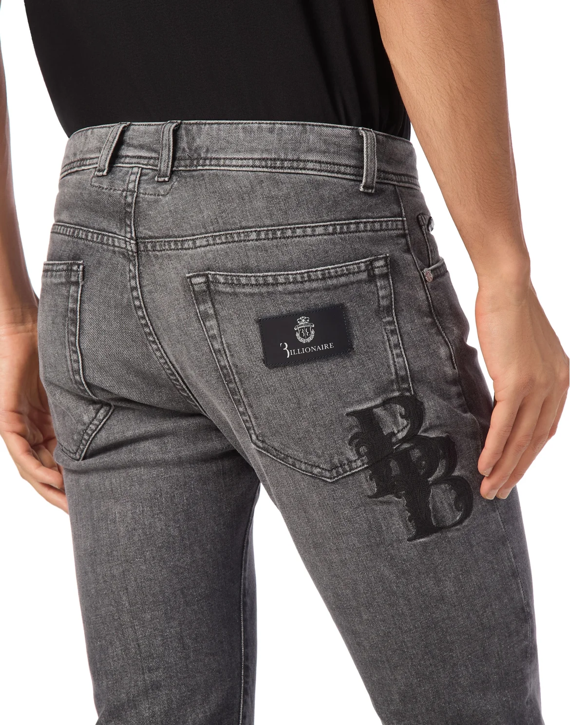 Super Straight Cut Denim Trousers, цвет: Серый