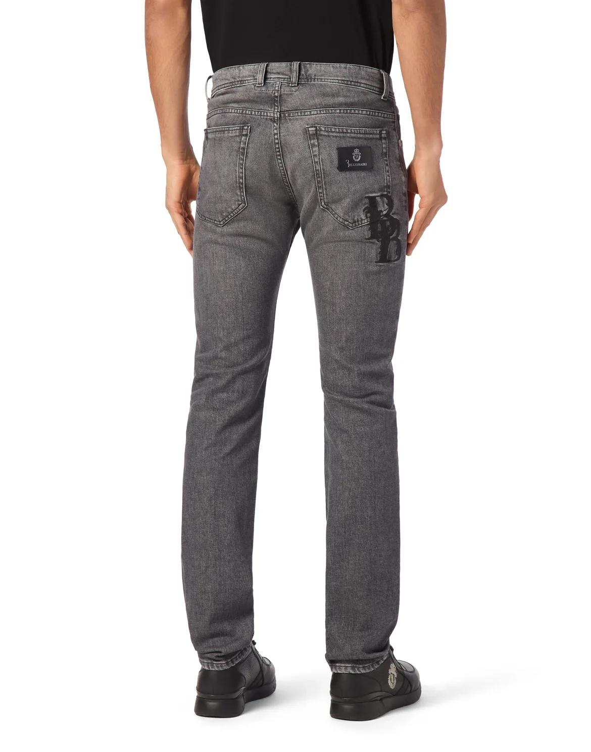 Super Straight Cut Denim Trousers, цвет: Серый