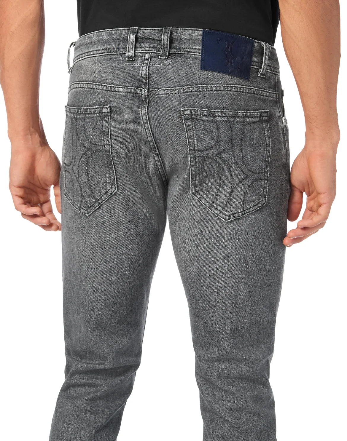 Super Straight Cut Denim Trousers, цвет: Серый