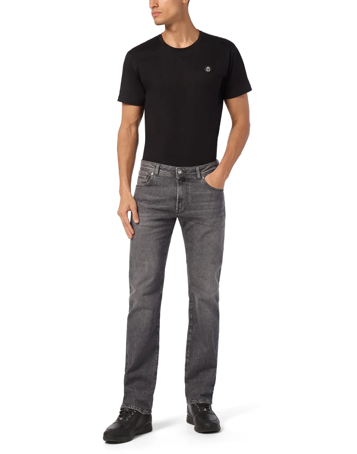 Regular Fit Denim Trousers, цвет: Серый