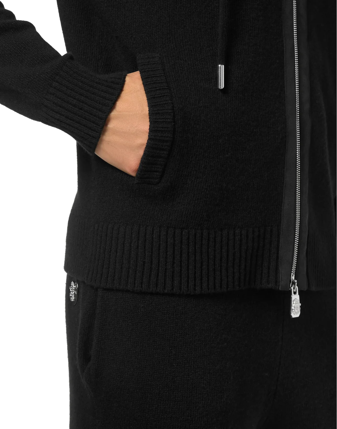 Wool Knit Hoodie, цвет: Черный