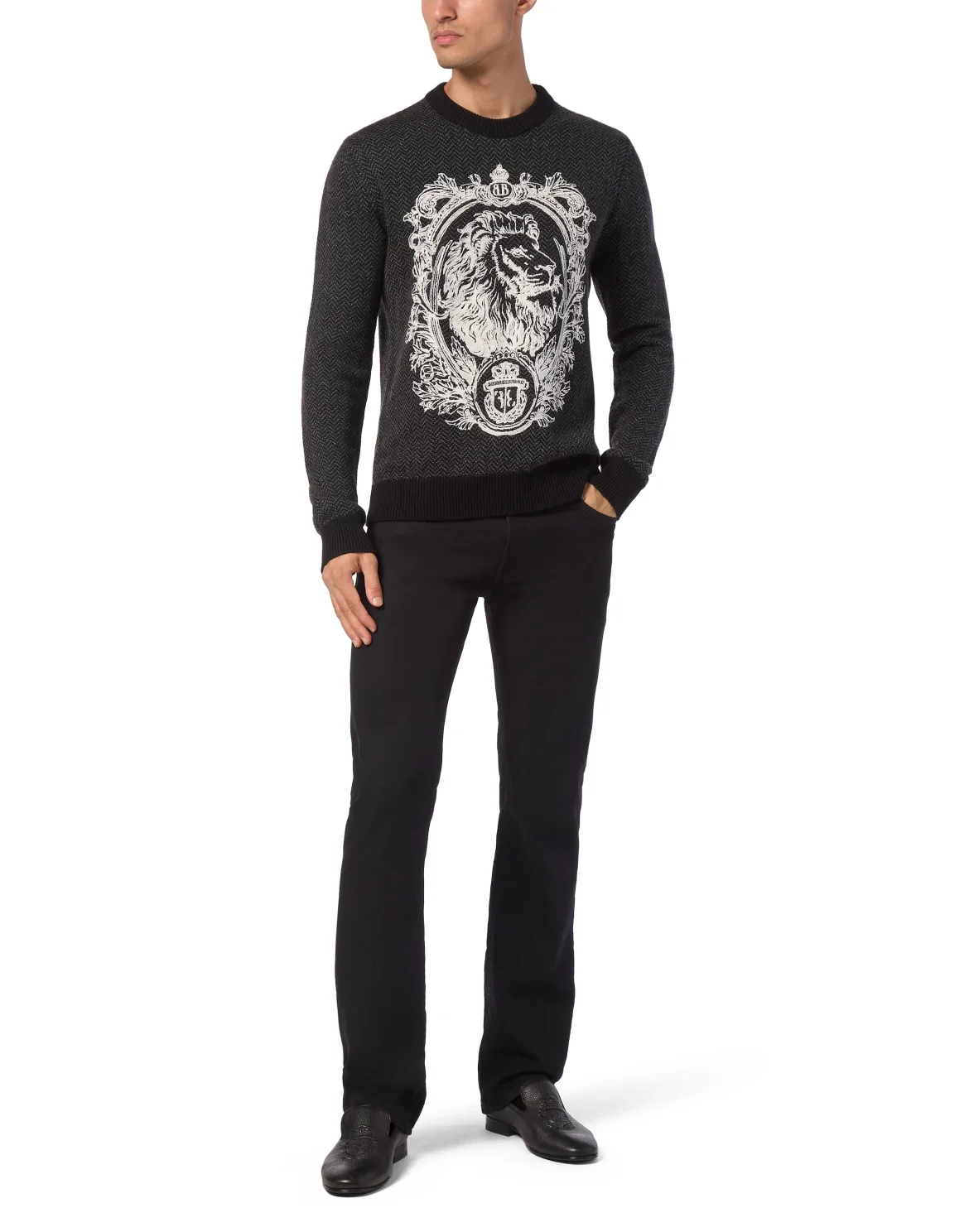 Merino Knit Pullover Round Neck LS, цвет: Черный