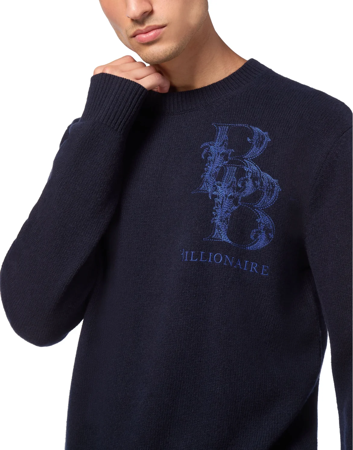 Merino Knit Pullover Round Neck LS, цвет: Синий