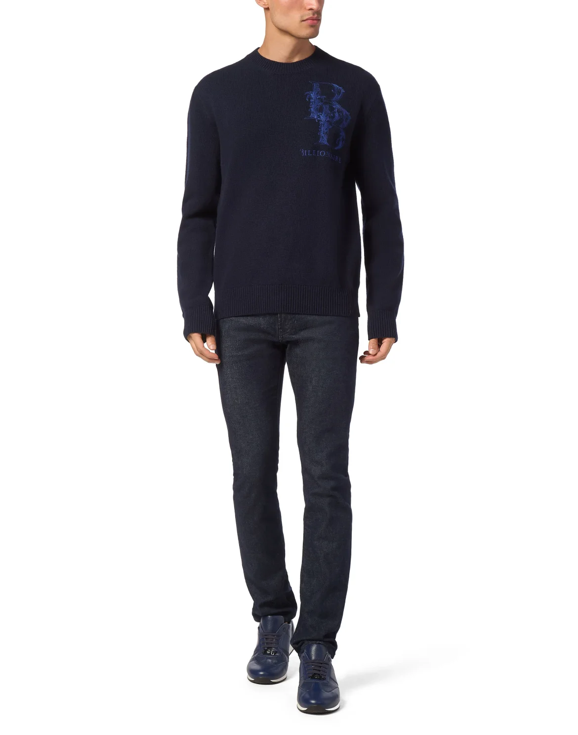 Merino Knit Pullover Round Neck LS, цвет: Синий