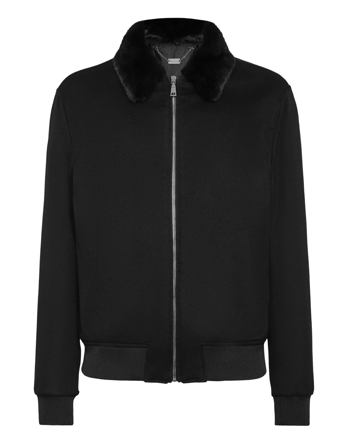 Wool Bomber with Shirt Collar, цвет: Черный