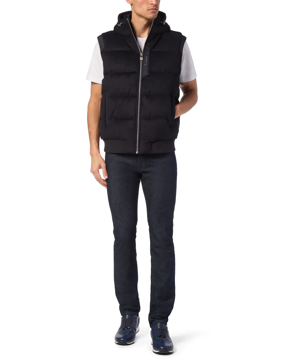 Wool Down Jacket Vest, цвет: Синий