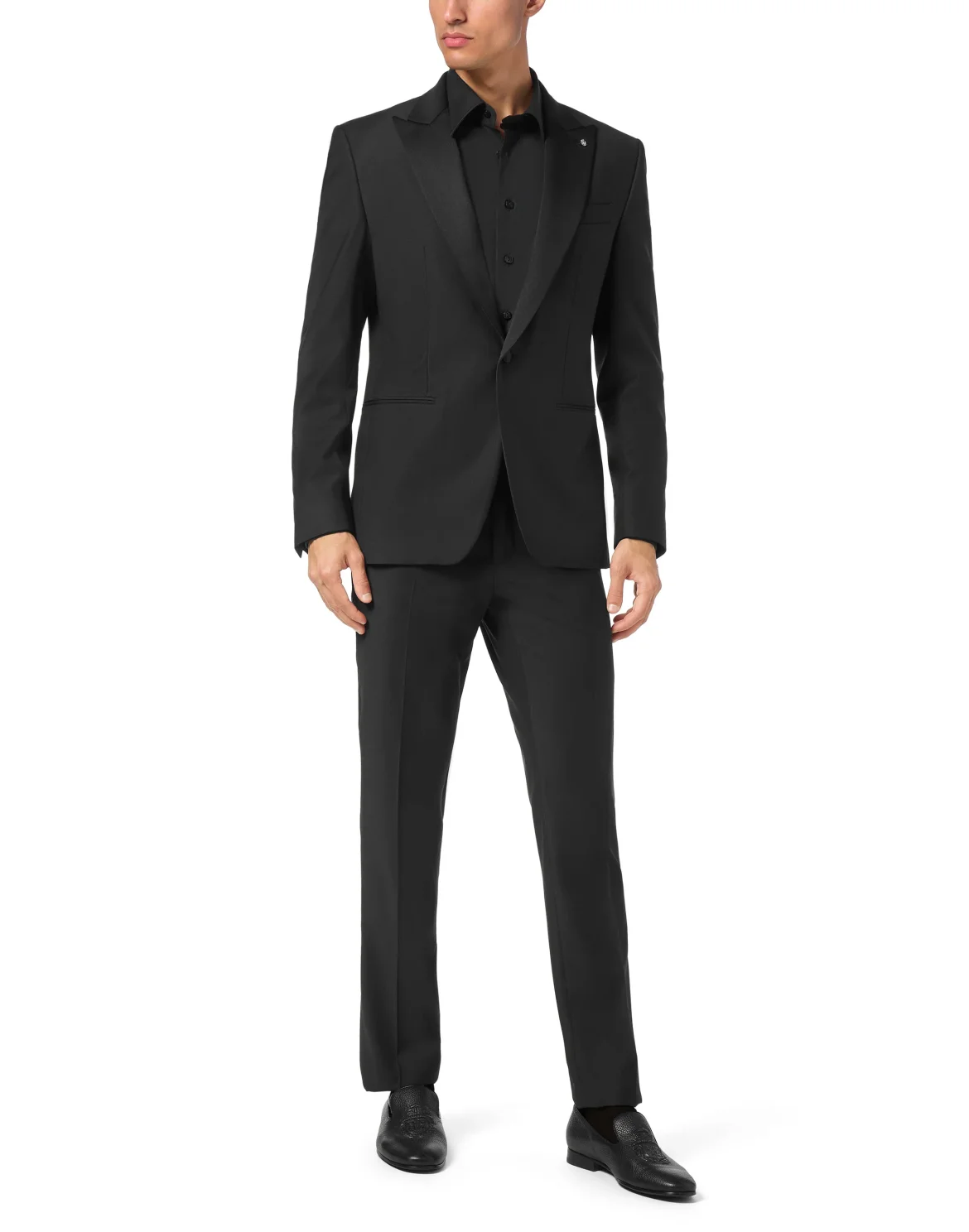 Wool Blazer With Satin Revers, цвет: Черный