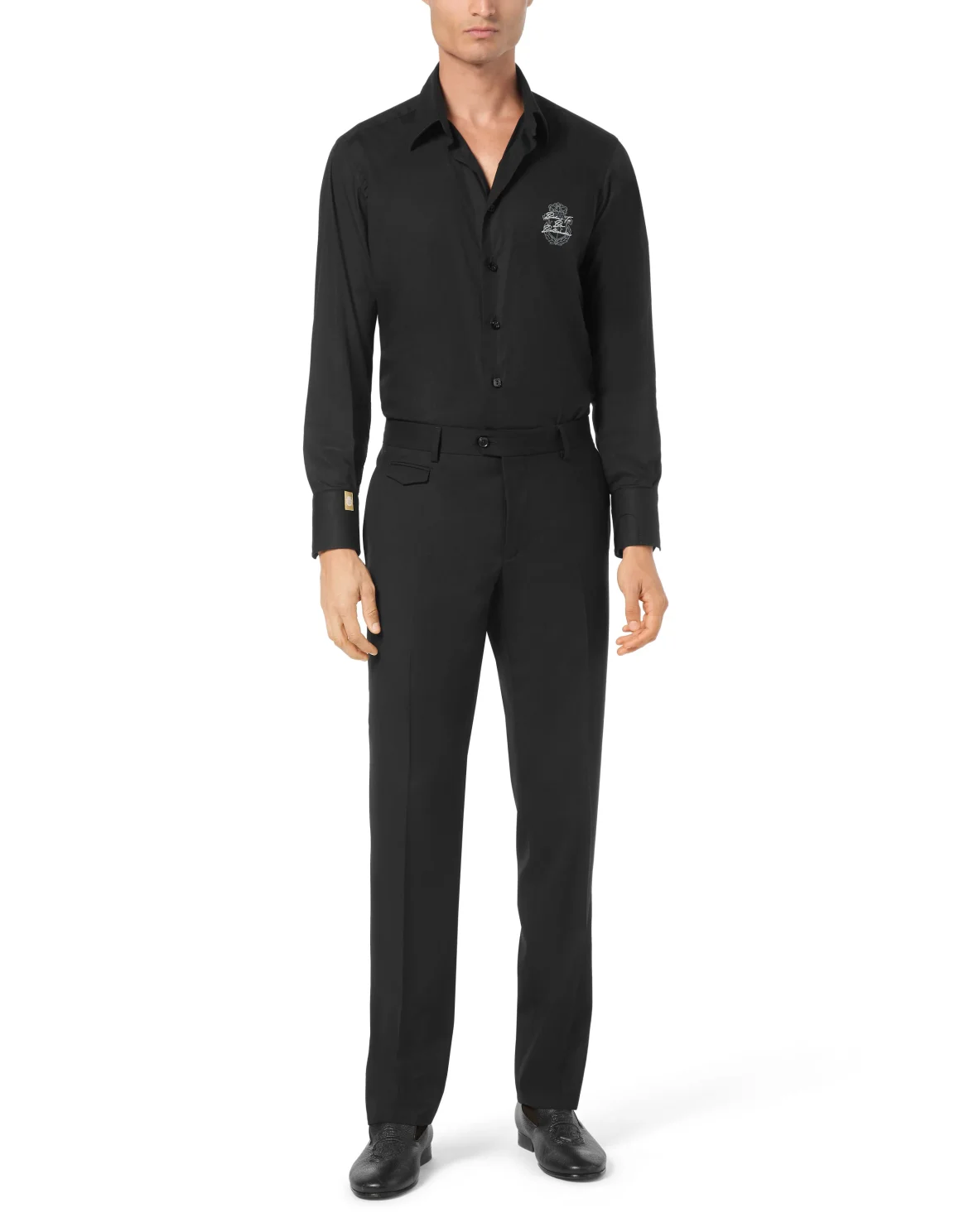 Wool Slim Chinos, цвет: Черный