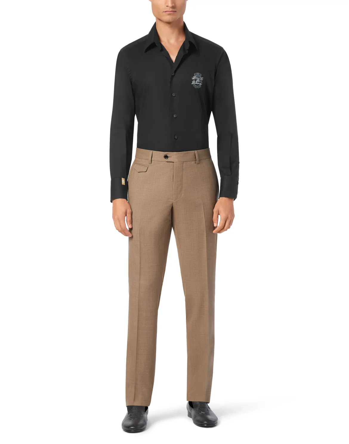 Wool Slim Chinos, цвет: Бежевый