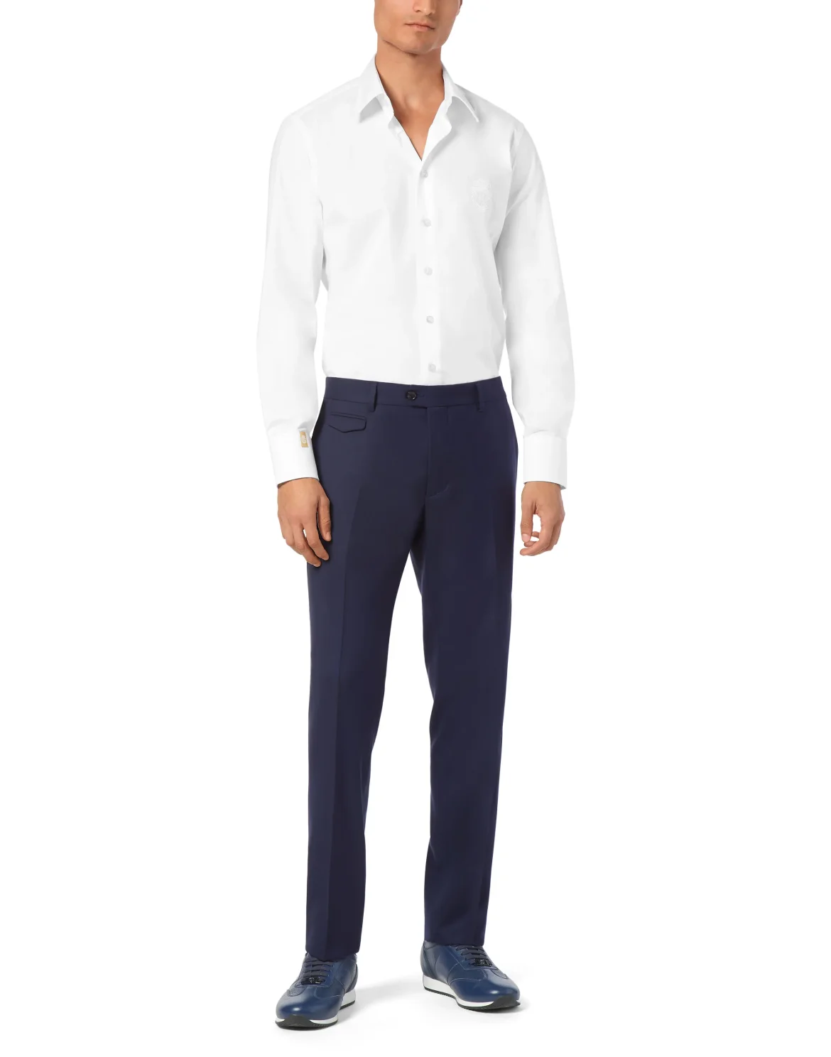 Wool Slim Chinos, цвет: Синий