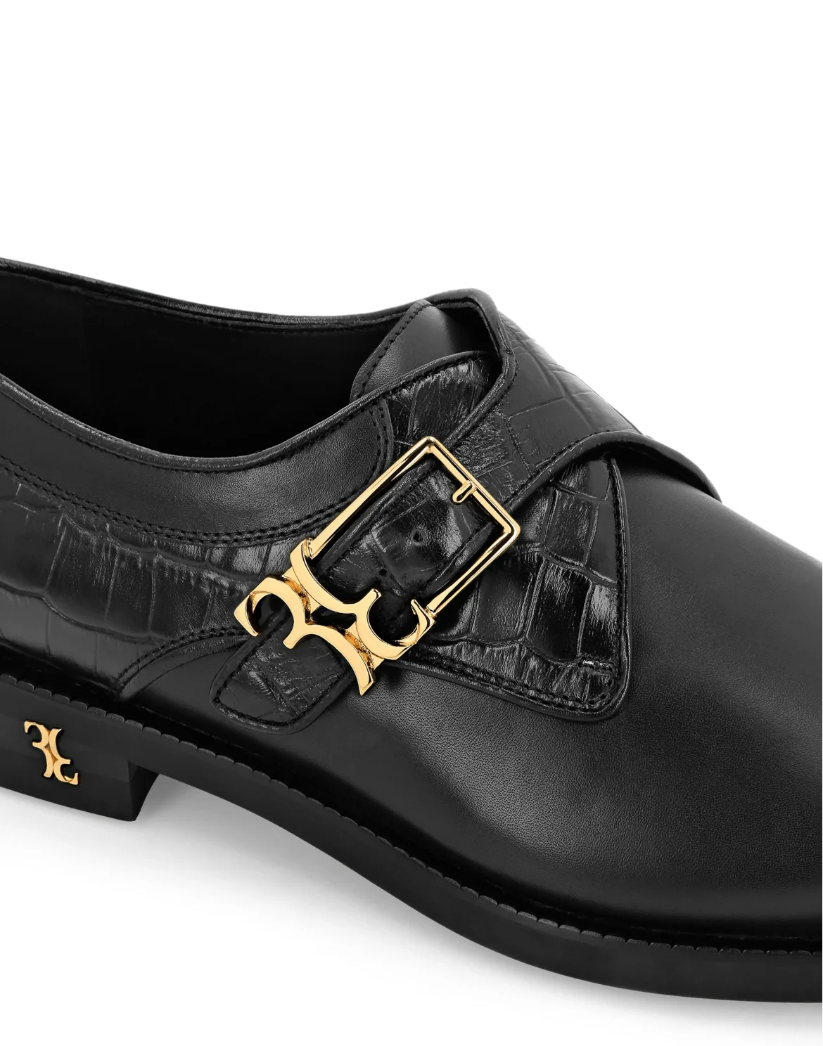 Crocco Printed Leather City Shoes, цвет: Черный