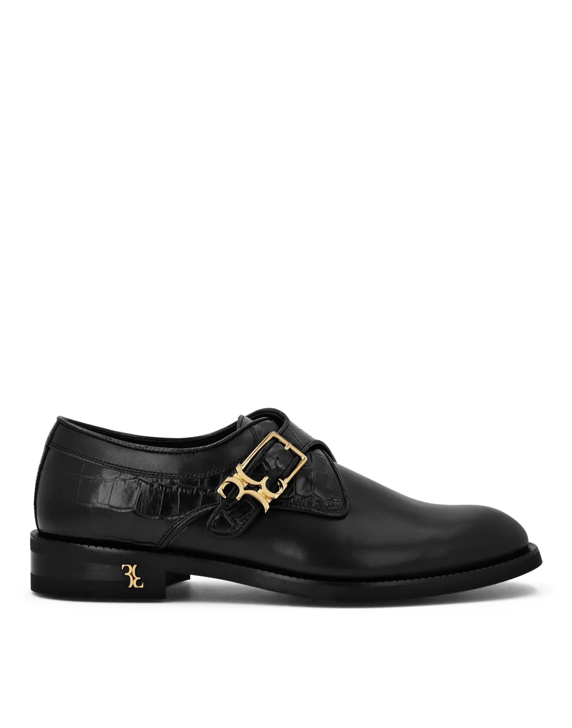 Crocco Printed Leather City Shoes, цвет: Черный