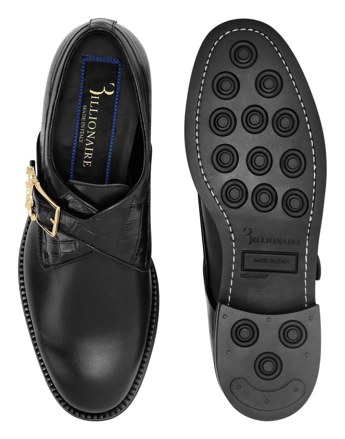 Crocco Printed Leather City Shoes, цвет: Черный