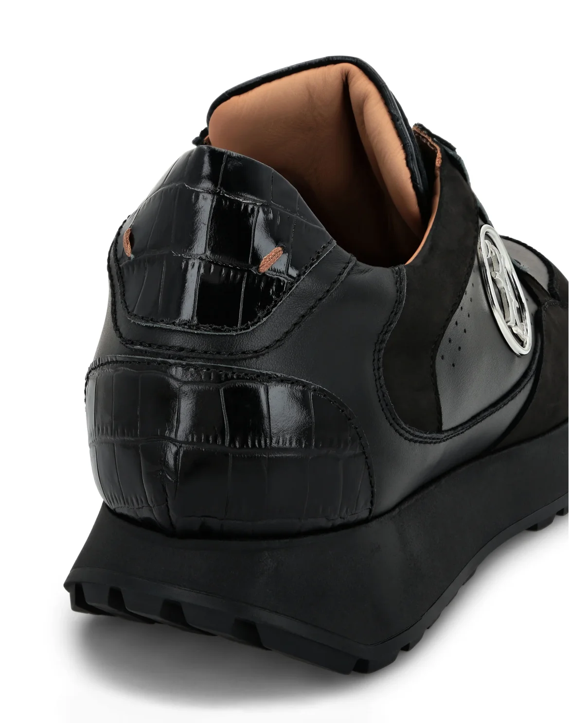 Crocco Printed Leather Lo-Top Sneakers, цвет: Черный