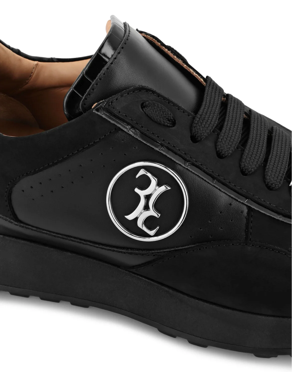 Crocco Printed Leather Lo-Top Sneakers, цвет: Черный