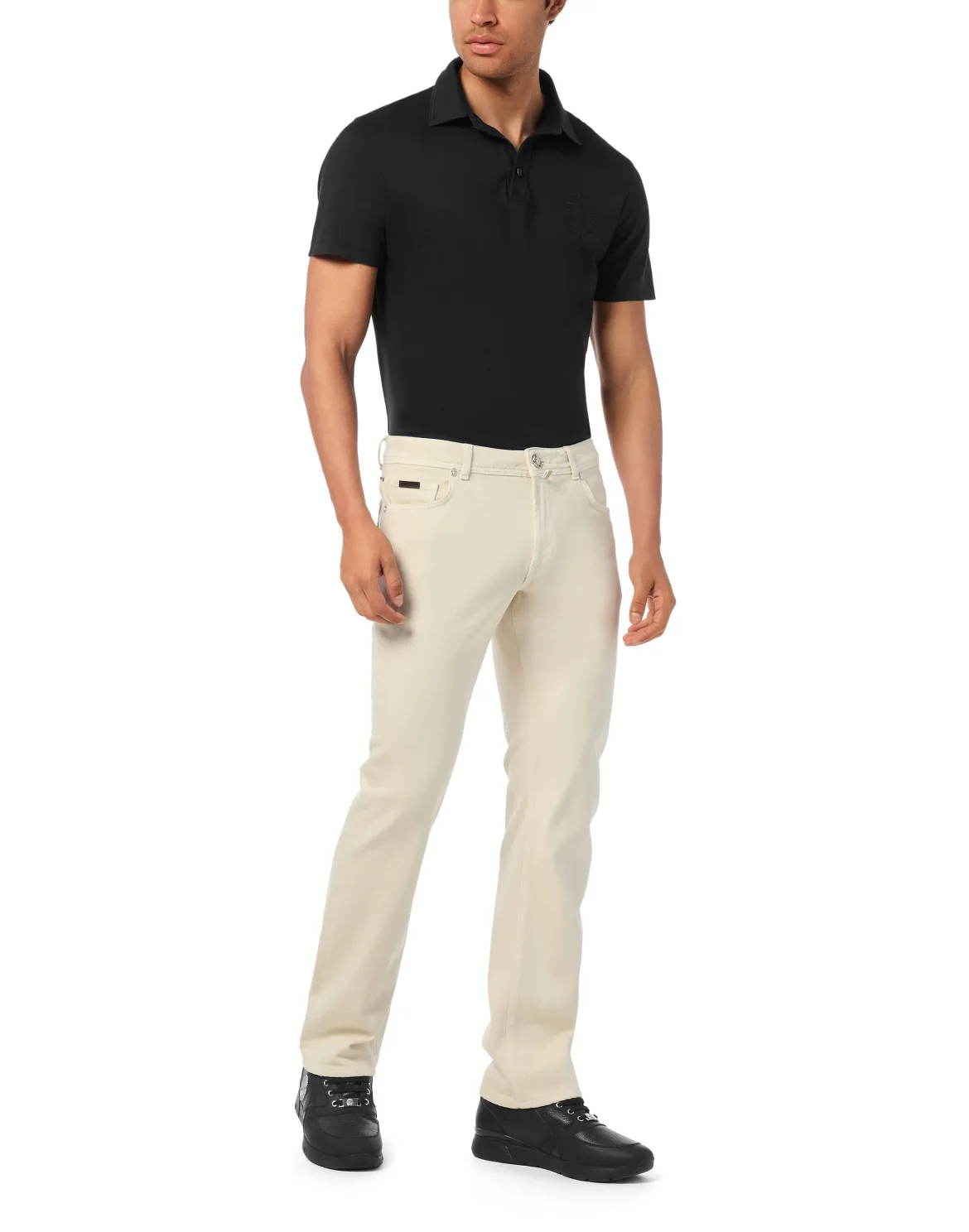 Denim Trousers Regular Cut Python Inserts, цвет: Бежевый