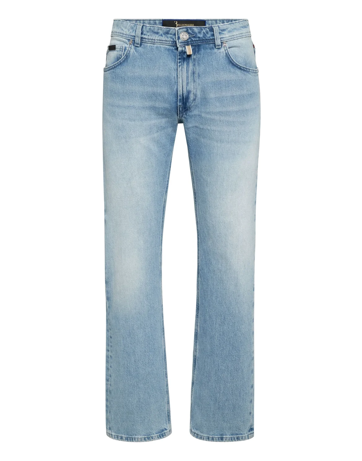 Denim Trousers Regular Cut Python Inserts, цвет: Серый