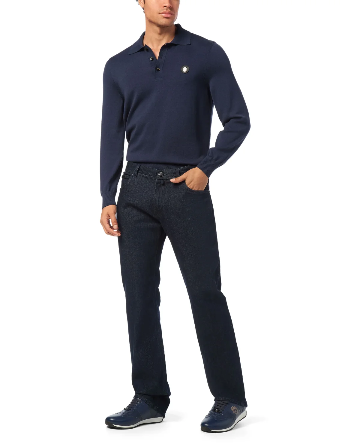 Denim Trousers Regular Cut Python Inserts, цвет: Синий