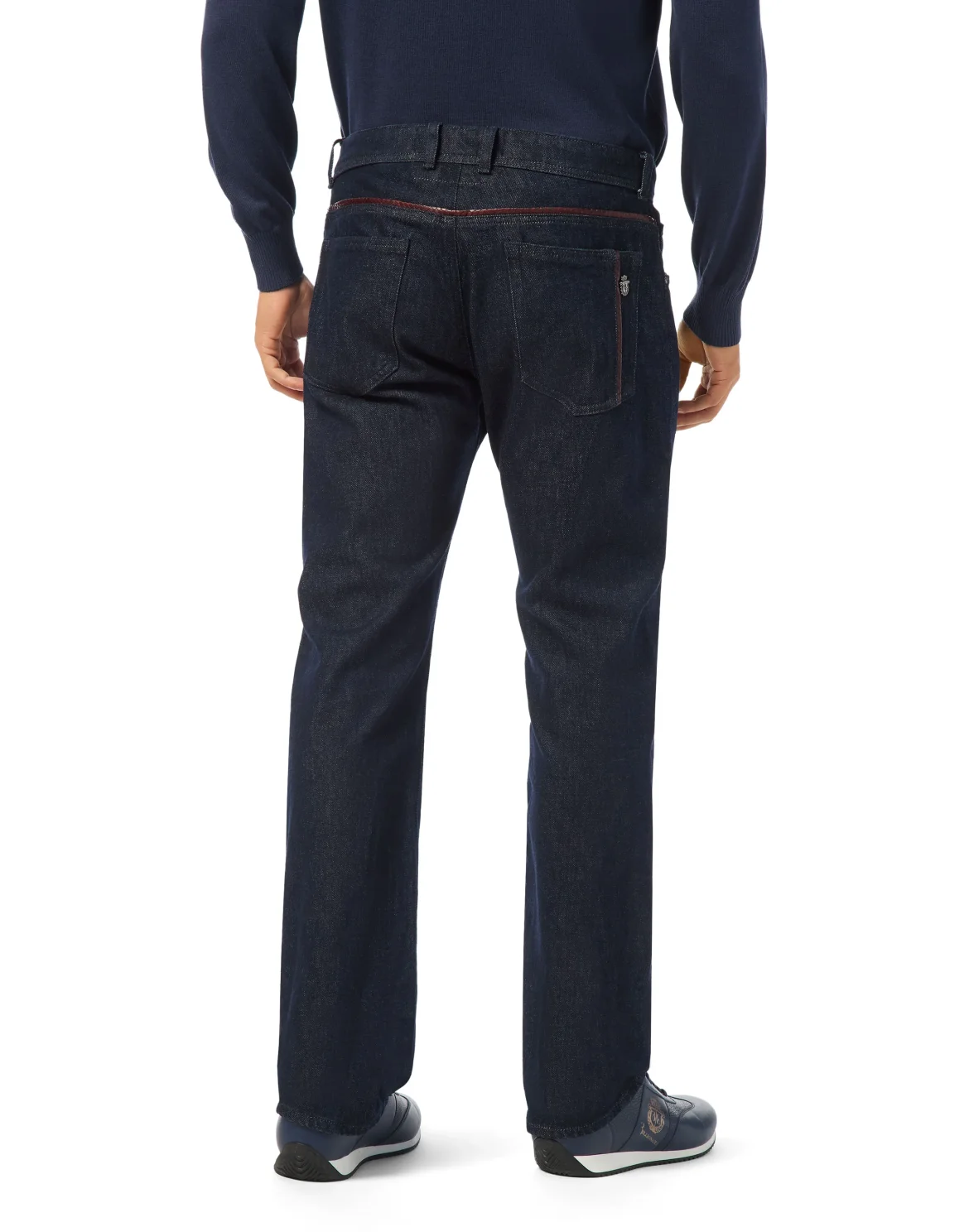 Denim Trousers Regular Cut Python Inserts, цвет: Синий