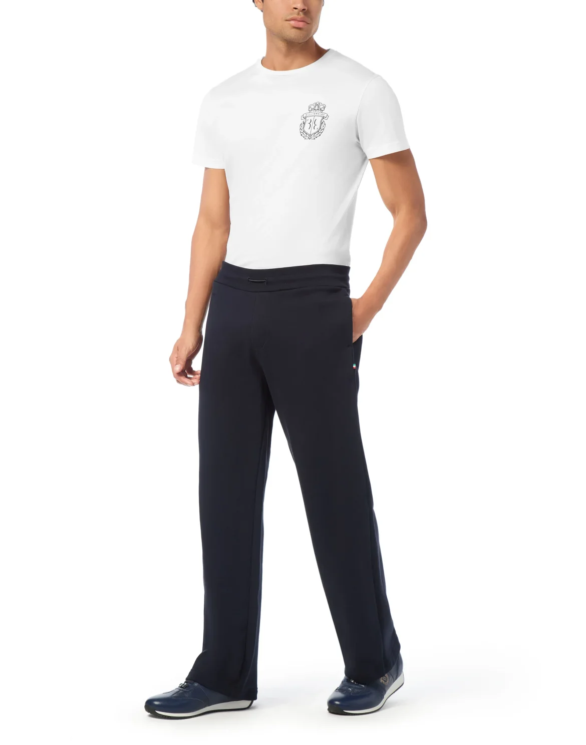 Tracksuit Trousers with Alcantara Stripes, цвет: Синий