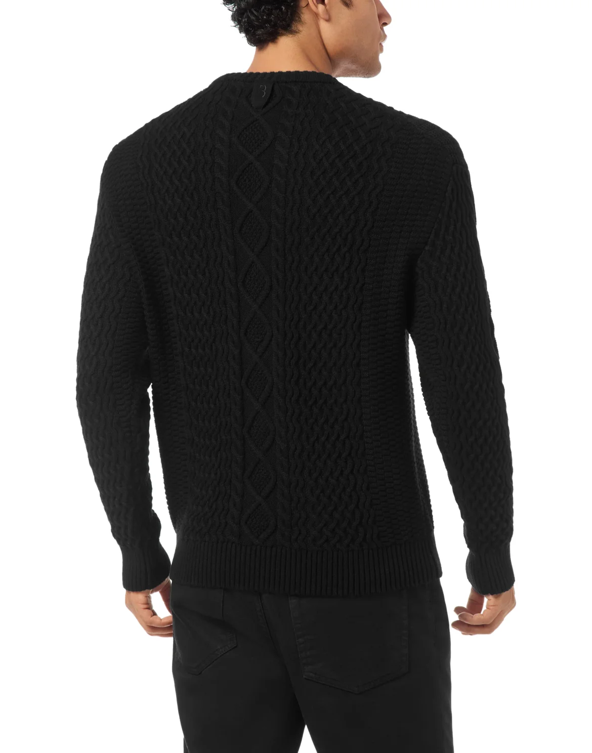 Cotton Cashmere Round Neck Pullover, цвет: Черный