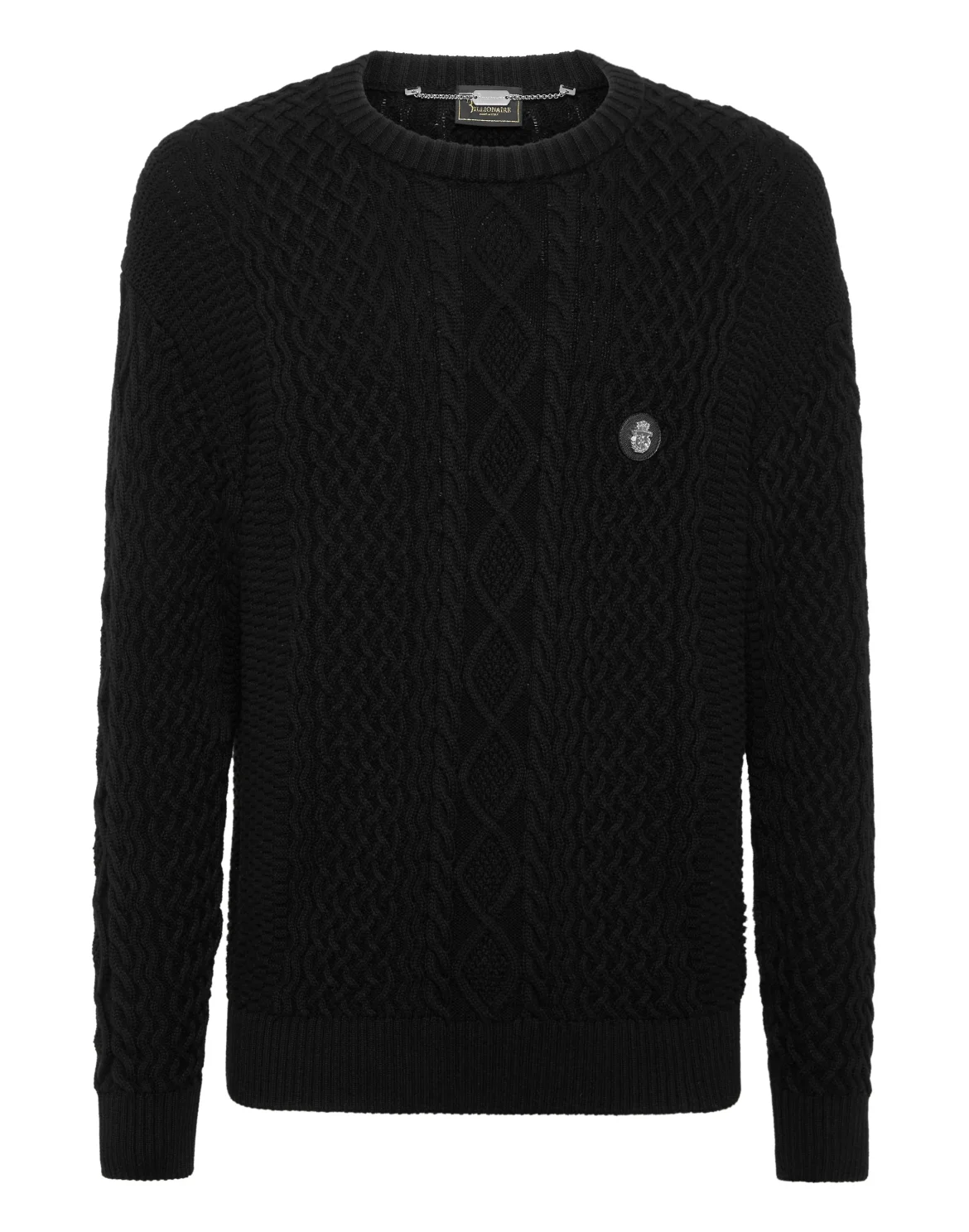 Cotton Cashmere Round Neck Pullover, цвет: Черный