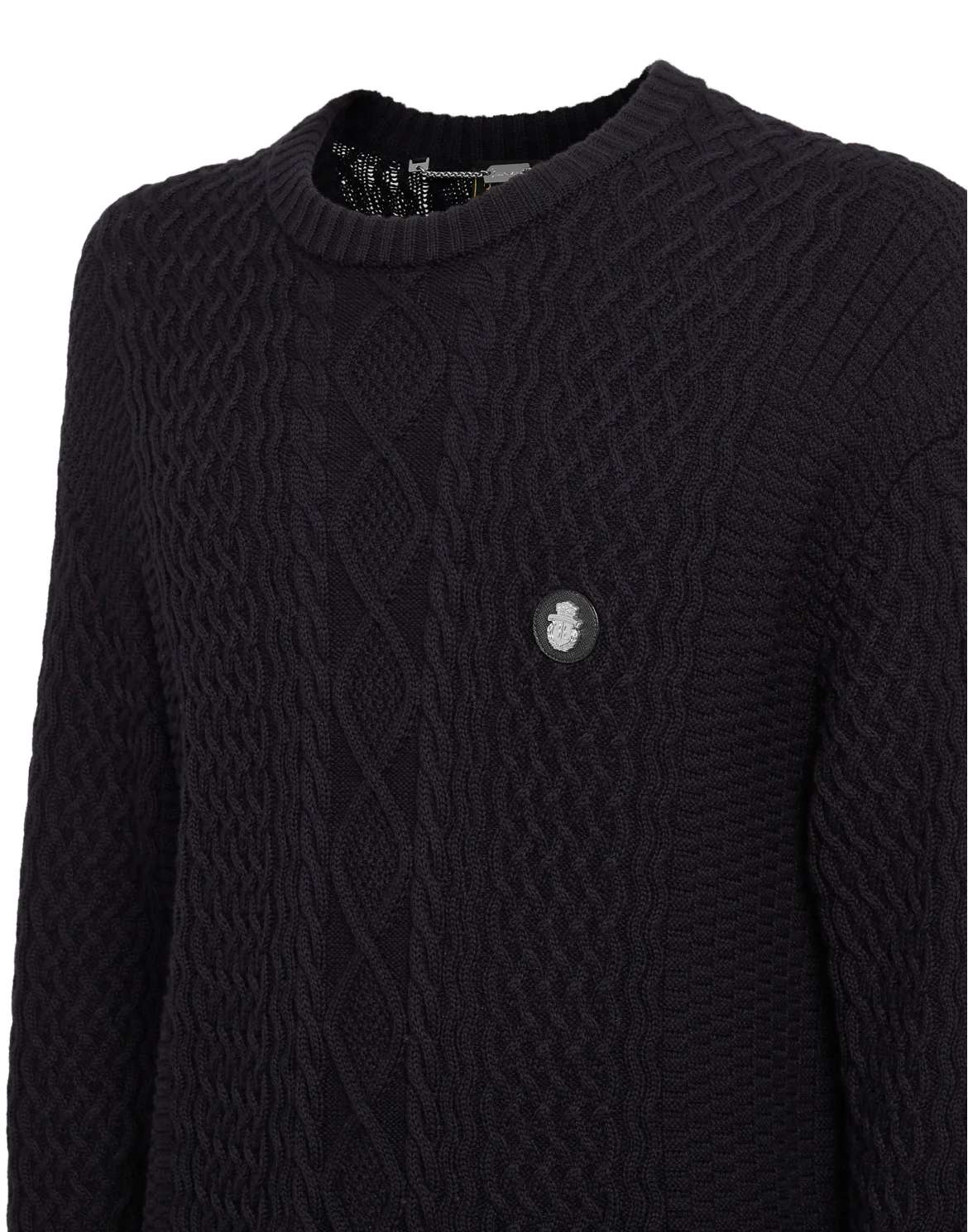Cotton Cashmere Round Neck Pullover, цвет: Синий