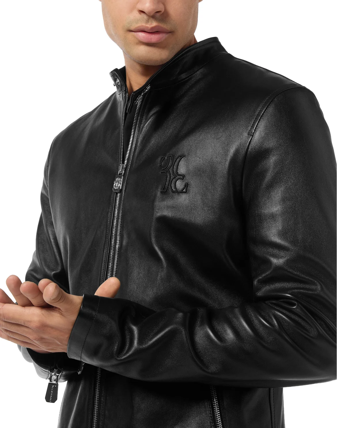 Nappa Leather Moto Jacket, цвет: Черный