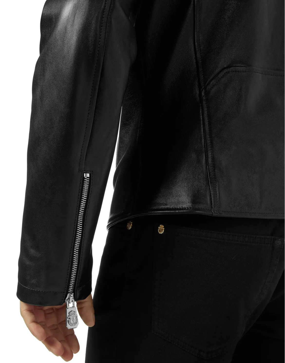 Nappa Leather Moto Jacket, цвет: Черный