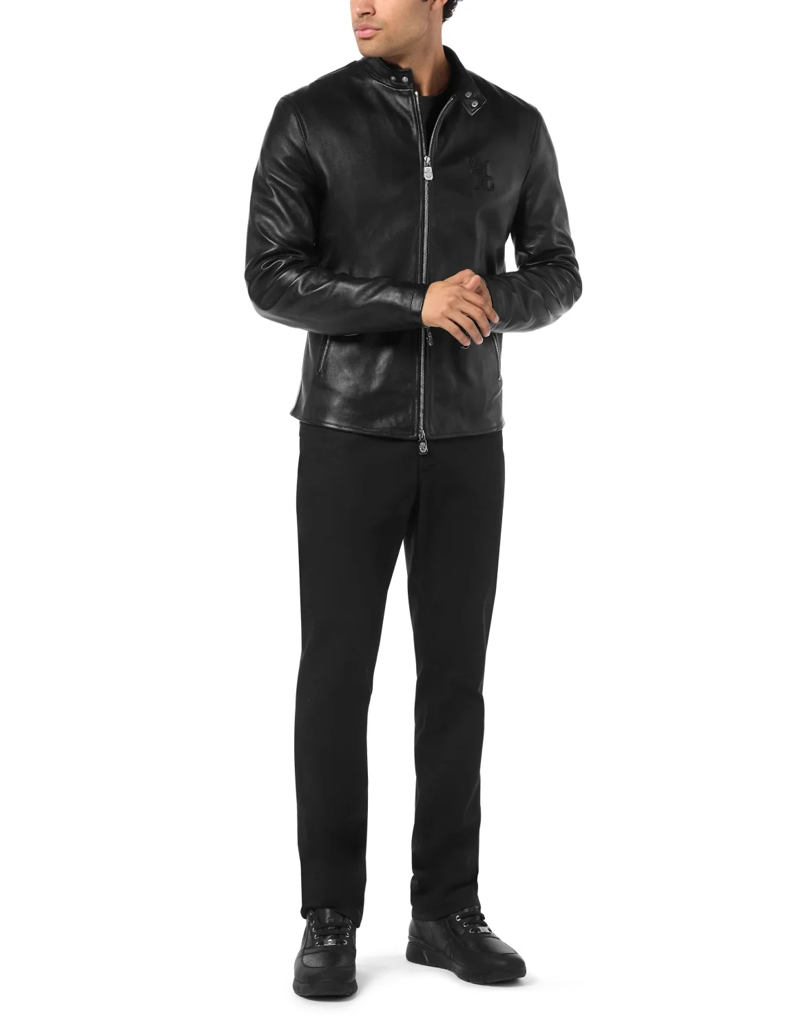 Nappa Leather Moto Jacket, цвет: Черный