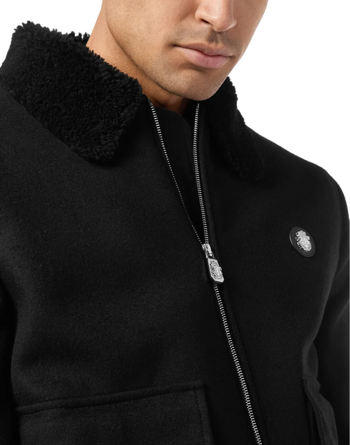 Shearling  Wool Jacket, цвет: Черный