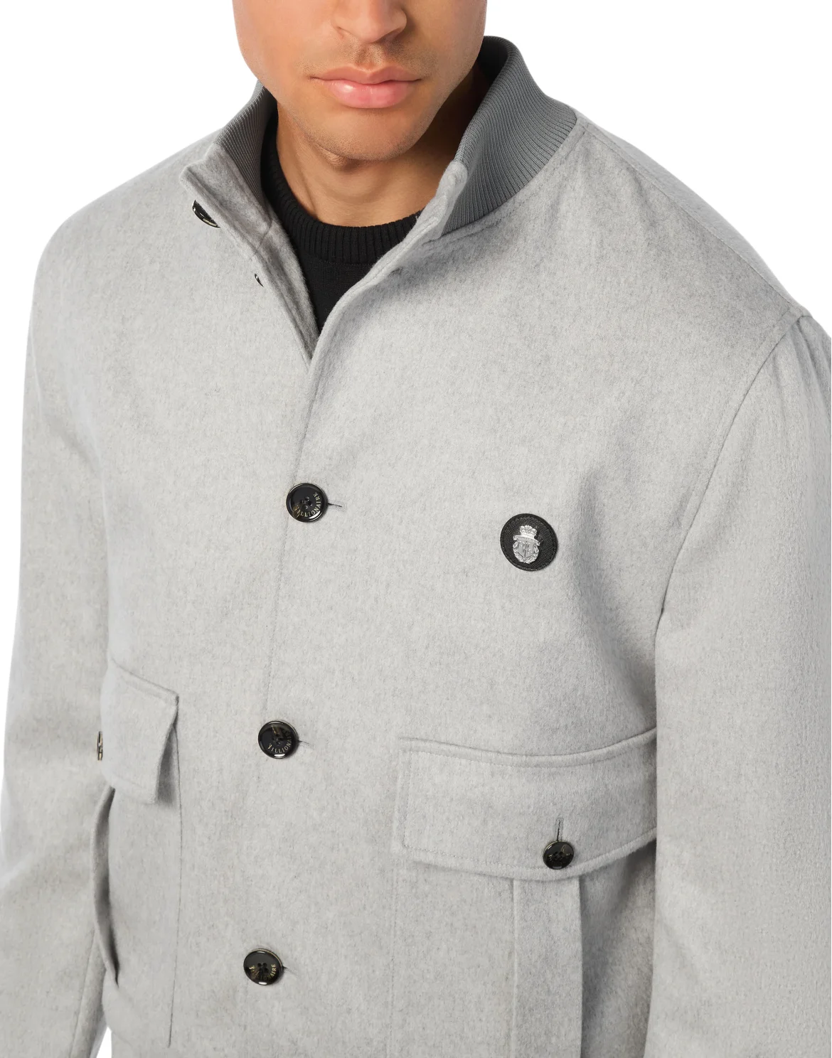 Cashmere Wool Bomber Jacket, цвет: Серый