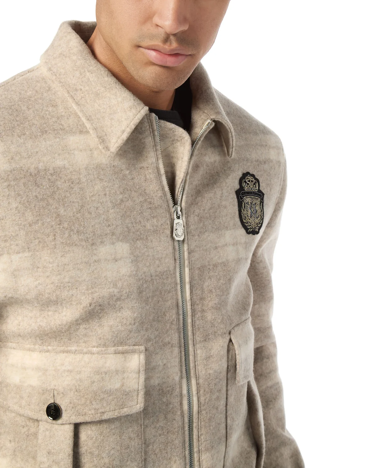 Wool Check Jacket Crest, цвет: Бежевый