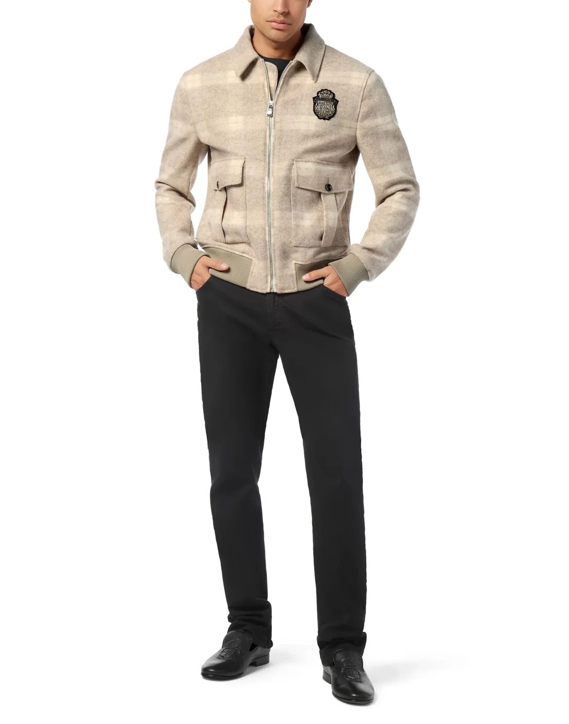 Wool Check Jacket Crest, цвет: Бежевый